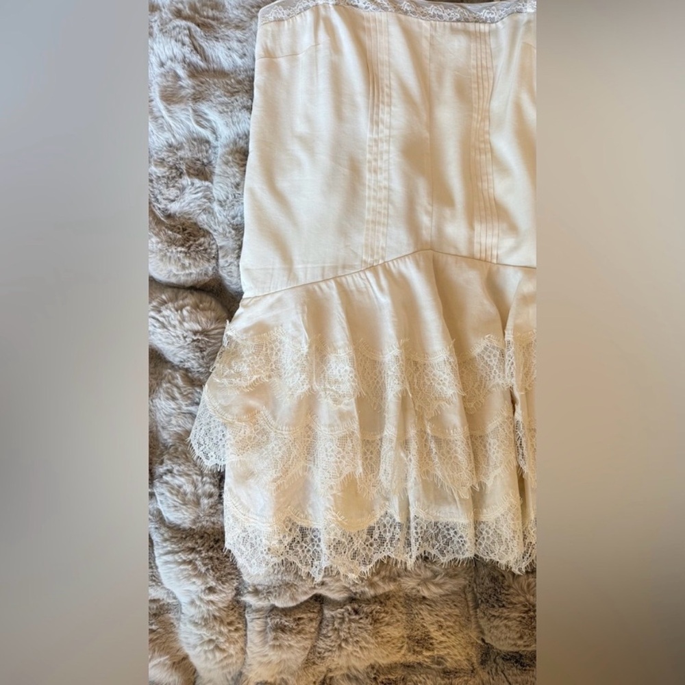 Reformation Cream Lace-Trim Cami Mini Dress - Picture 7 of 8